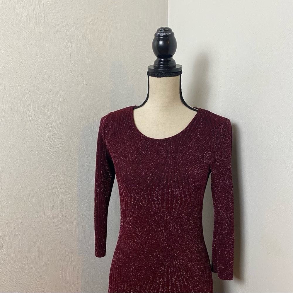Trixxi  Sequin Sparkly Shimmery Burgundy Dress Sz 2 - Picture 3 of 13